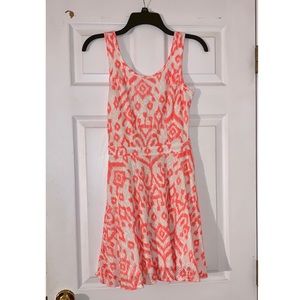 Bethany Mota neon orange floral dress